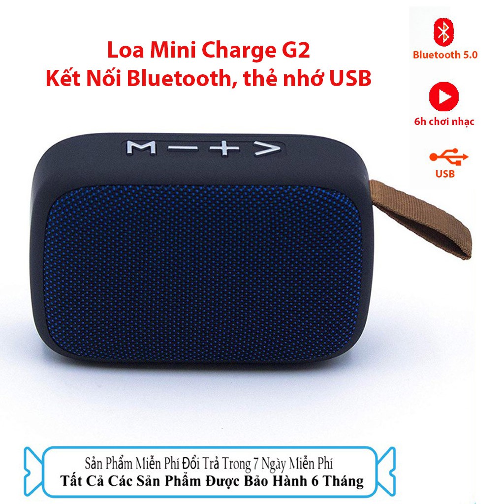 Loa Bluetooth Mini cầm tay Charge G2 -Có ổ cắm USB và Thẻ nhớ, 6h phát nhạc