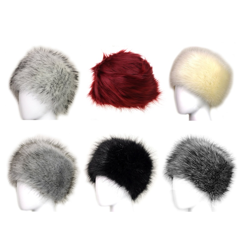 Youyo Mũ Lông Cáo Giả Màu Đen Giữ Ấm Tai Mùa Đông Phong Cách Nga Cho Nữ