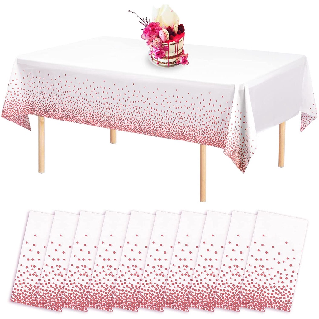 Khăn Trải Bàn Dùng Một Lần Trang Trí Chữ Happy Birthday Màu Vàng Hồng