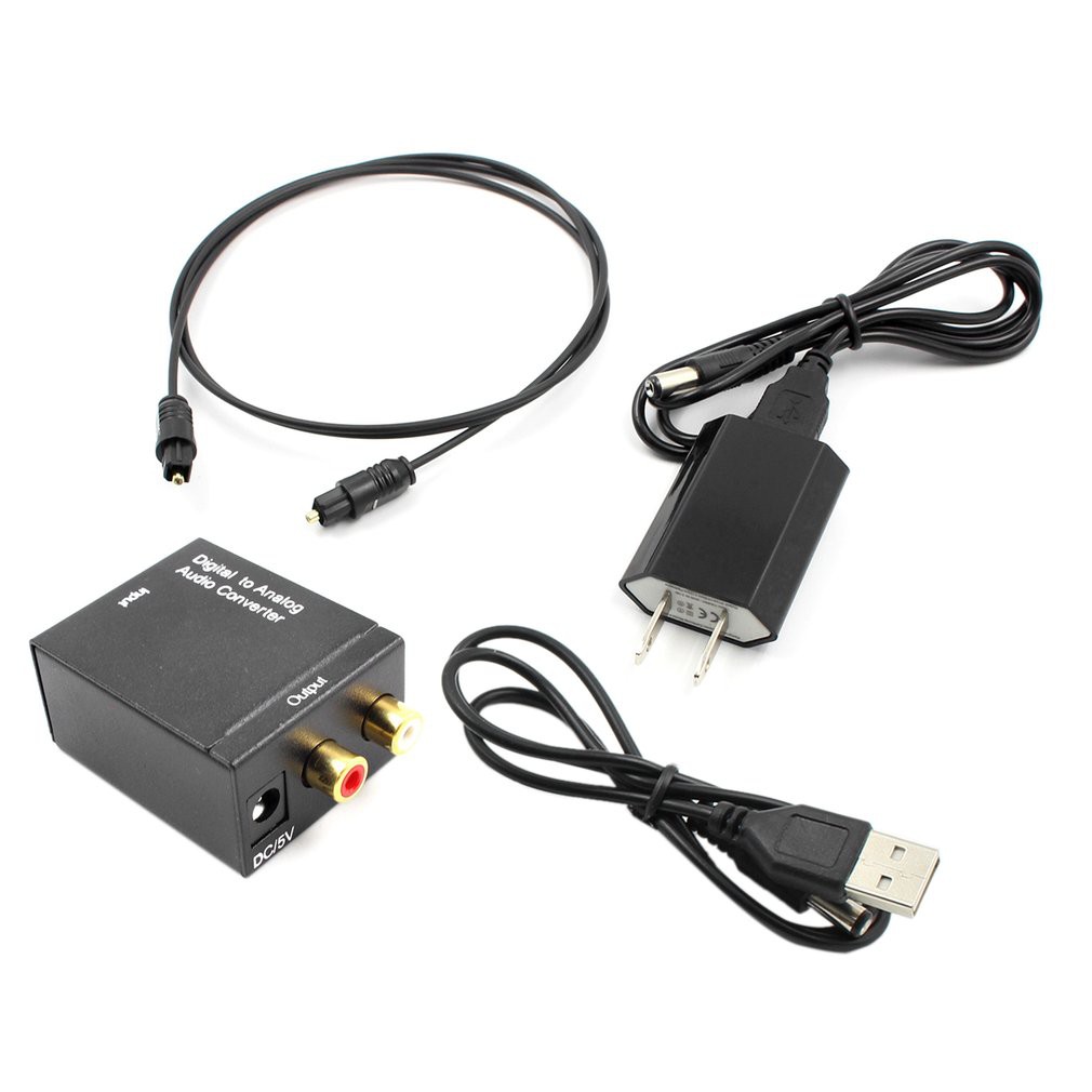 Bộ chuyển đổi âm thanh kỹ thuật số sang tương tự Bộ chuyển đổi quang học Toslink & Coaxial R / L | BigBuy360 - bigbuy360.vn