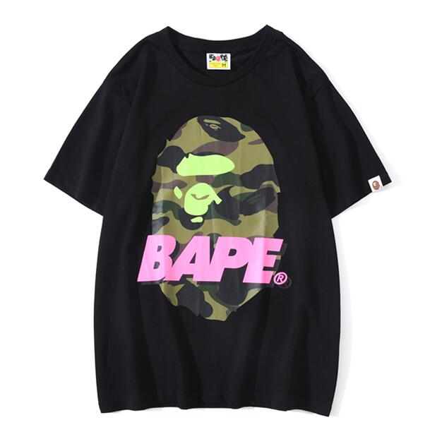 Áo Thun BATHING APE Tay Ngắn Cổ Tròn In Họa Tiết Rằn Ri Cá Tính Cho Nam Và Nữ