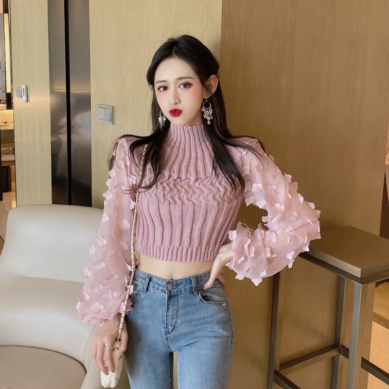 Áo Sweater Phối Ren Thiết Kế Mới Thời Trang Dành Cho Mùa Thu