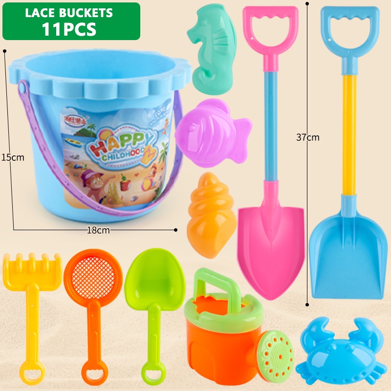 Set đồ chơi 9/ 10/ 11 món SEA SUN TOYS gồm xẻng và dụng cụ xúc cát vui nhộn đáng yêu