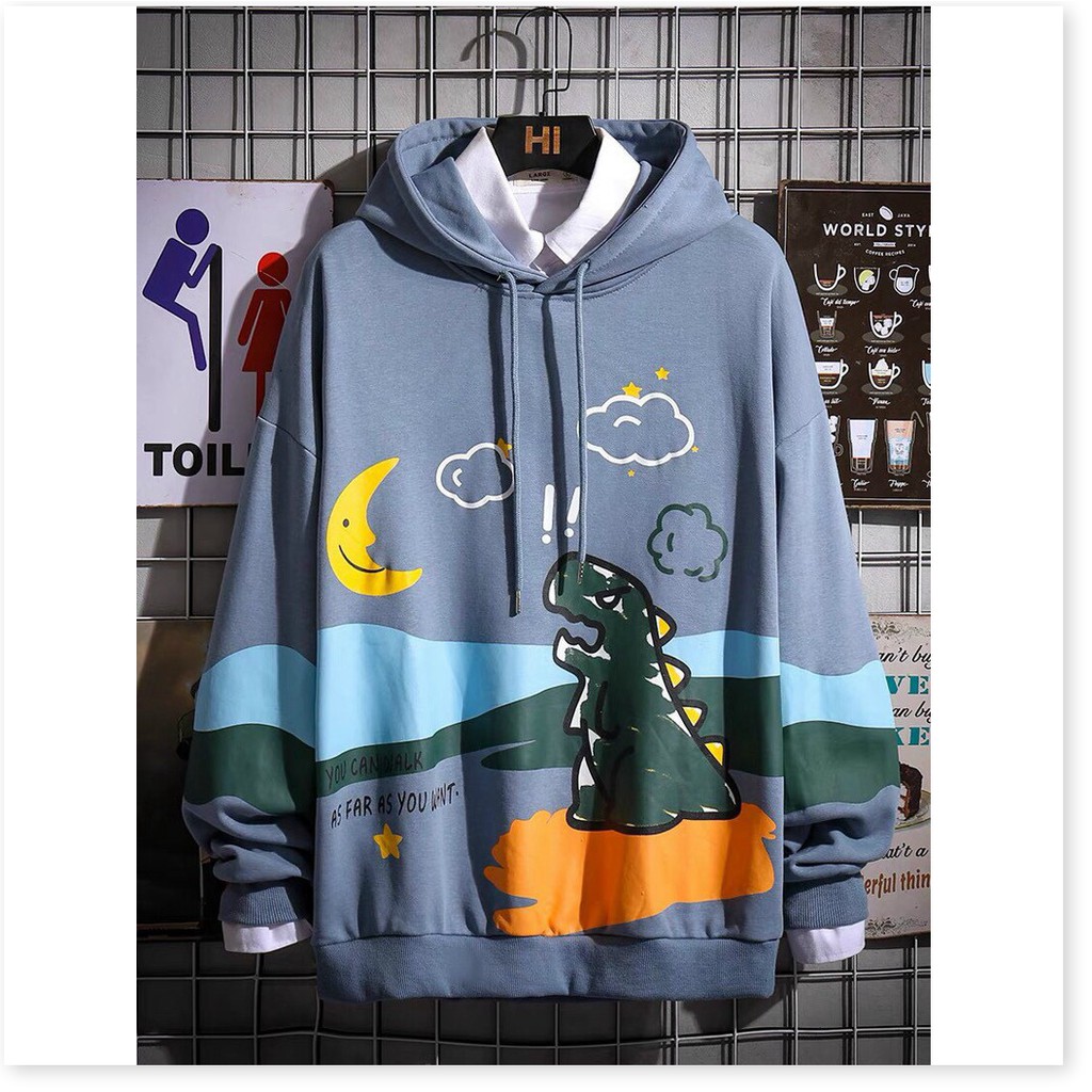 ÁO KHOÁC NỈ HODDIES KHỦNG LONG PHONG CÁCH THỜI TRANG HOT 4 MÙA 2021 KHANH AN FASHION