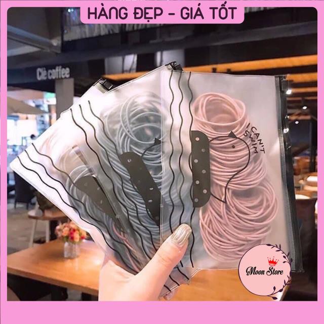 Set 100 chun buộc tóc trộn màu