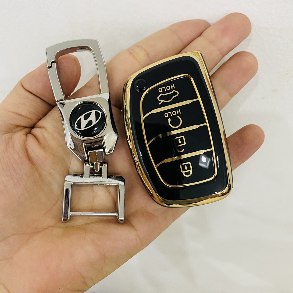 Bọc chìa khóa xe Hyundai Creta 2021 2022 mẫu silicon tráng gương cao cấp