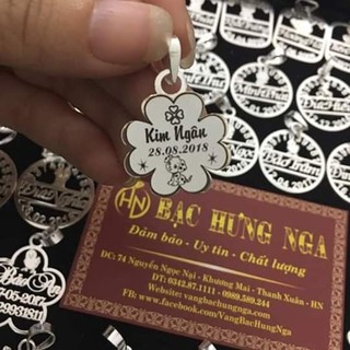 Mặt bạc khắc tên cho bé yêu