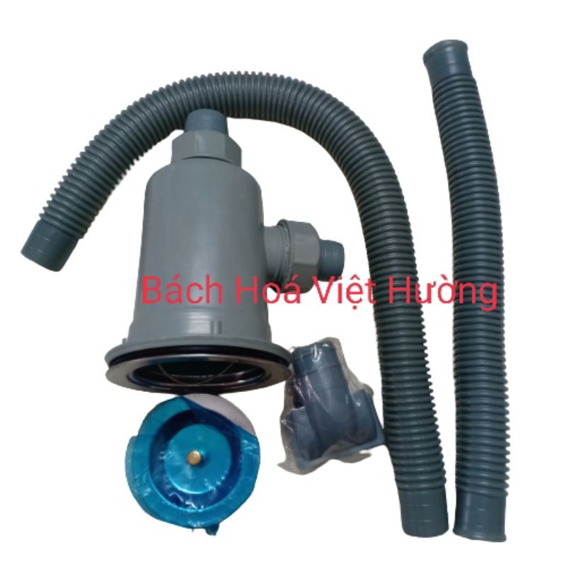 Bộ xi phông dây thoát chậu rửa chén bát 1 hộc Tân Á Đại Thành, thoát nước nhanh, khử mùi hiệu quả, cốc lọc bằng inox
