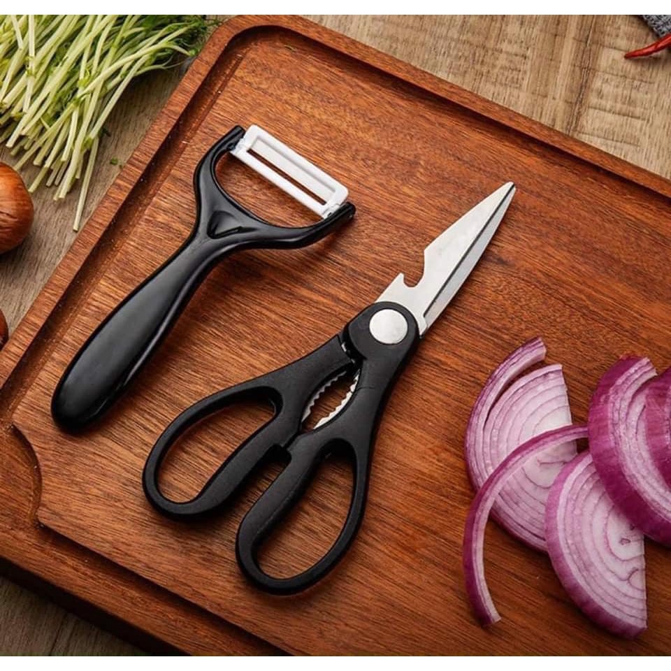 Dao Nhật 6 Món Cao Cấp Dùng Cho Nhà Bếp Cán Nhựa Lưỡi Dao Sắc Bén,Thái Thịt, Thái Rau Củ Tiện Lợi