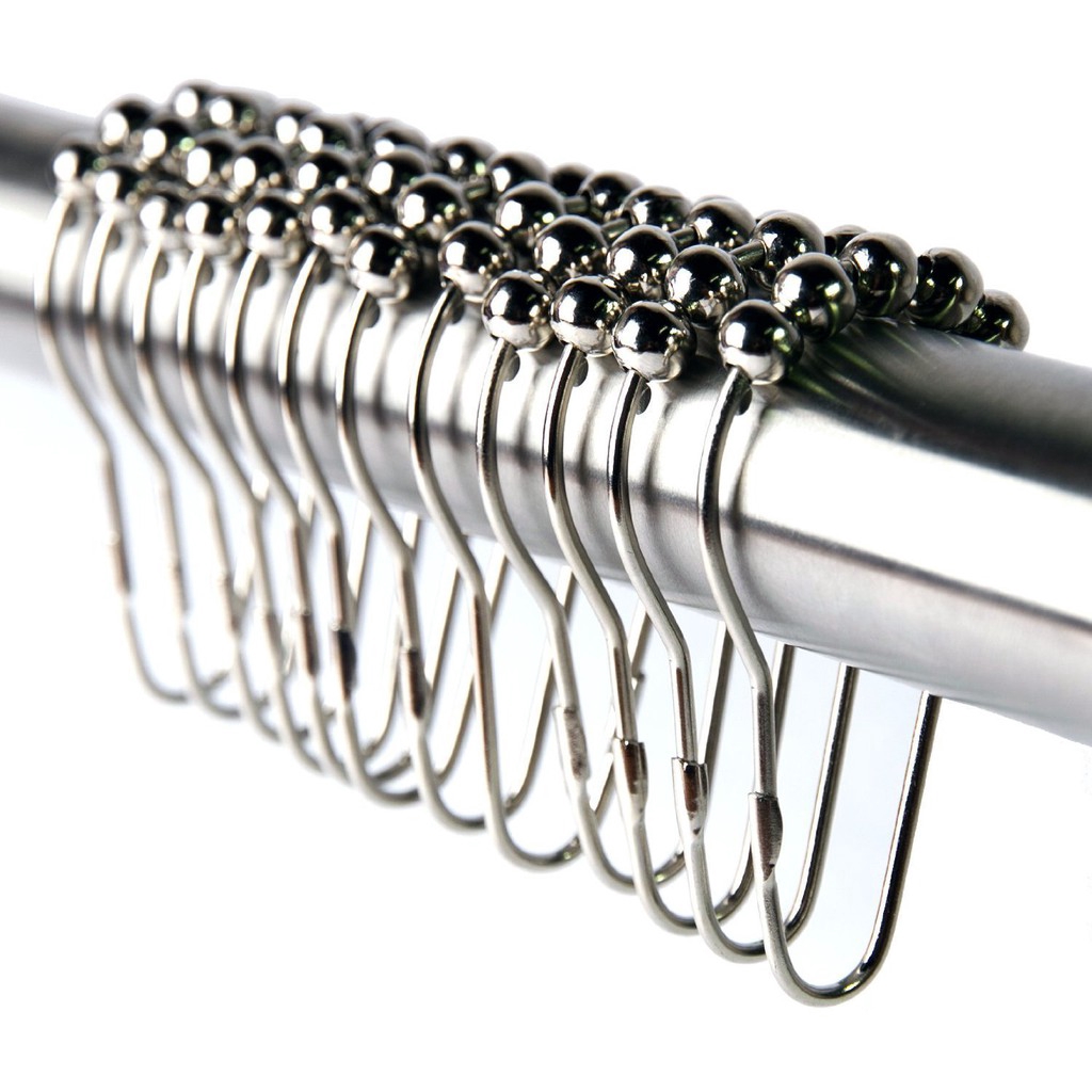 12 Móc treo rèm cửa phòng tắm bằng thép không gỉ