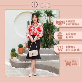 Ichic fashion - áo công sở họa tiết hoa rực rỡ cho xuân hè 2021