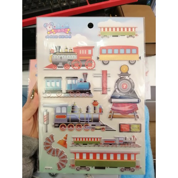 Sticker nổi hình to về phương tiện giao thông cho bé