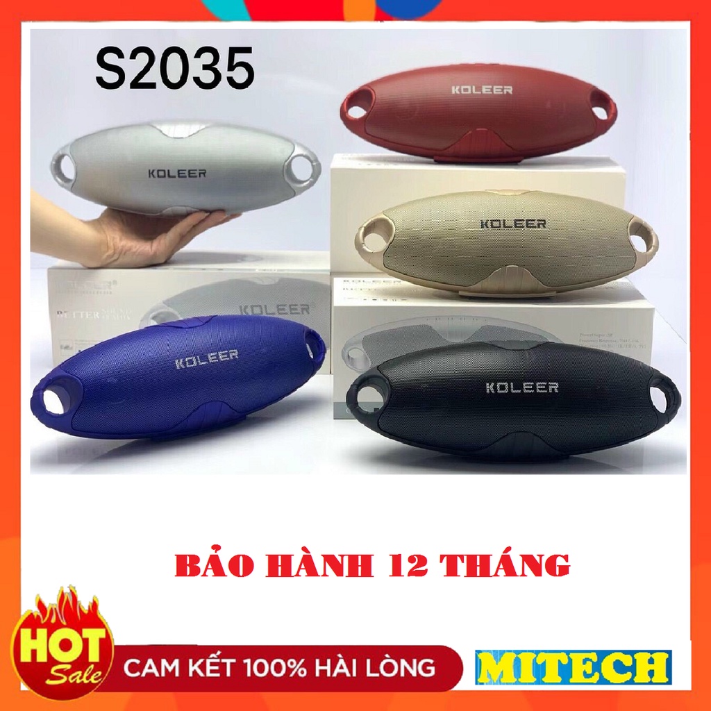 Loa Koleer bluetooth di động không dây S2035 nghe nhạc bluetooth cực hay có Fm usb thẻ nhớ âm thanh hay to rõ tiện lợi