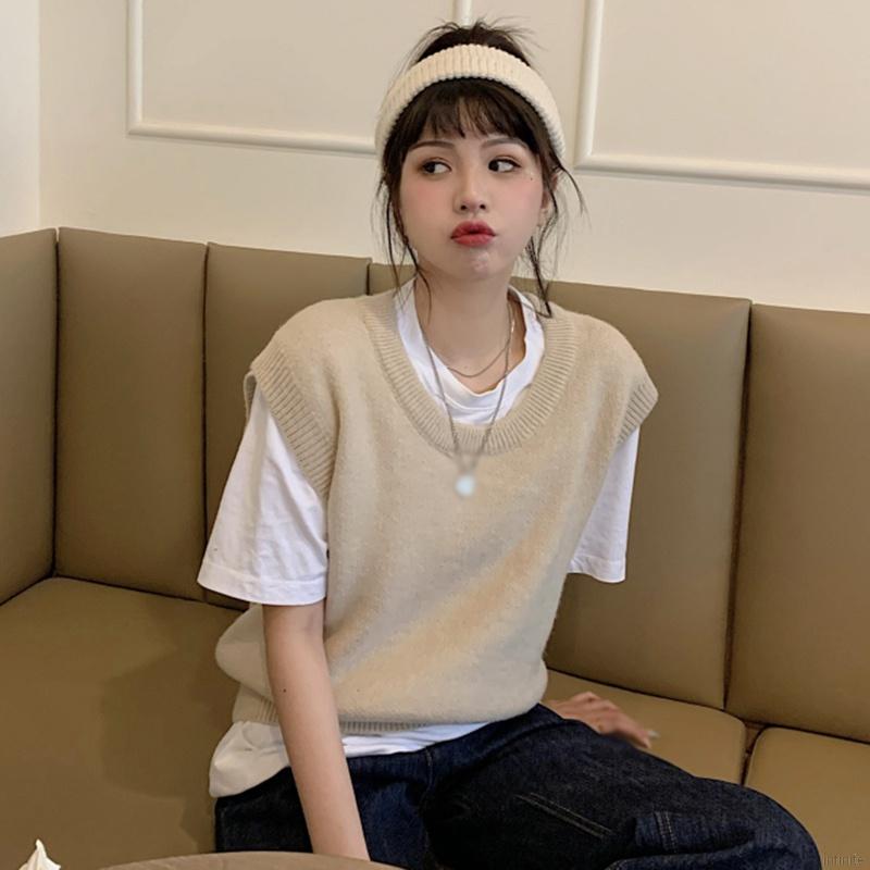 Áo gile len đơn giản trẻ trung thời trang