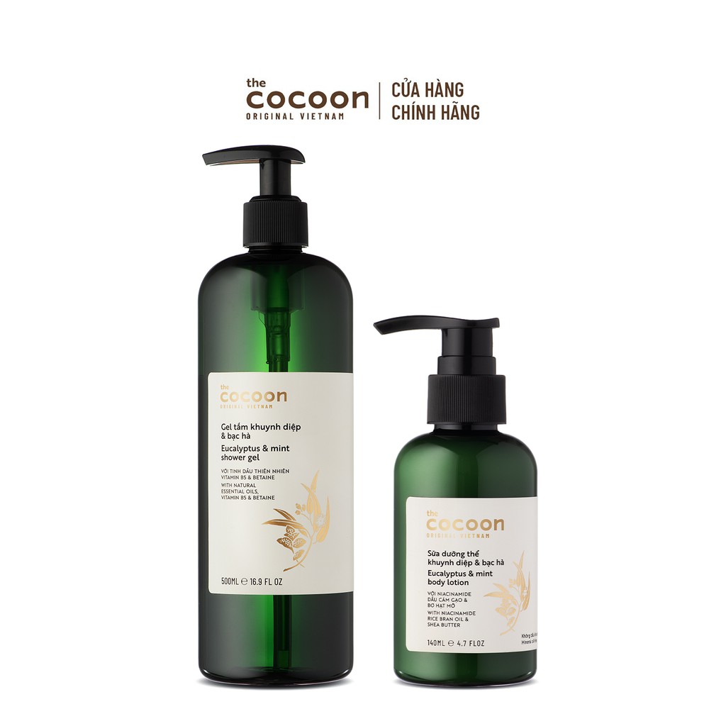 [Nhập Mã COSCON4 giảm 8%] Combo gel tắm và lotion xả stress khuynh diệp & bạc hà Cocoon | BigBuy360 - bigbuy360.vn