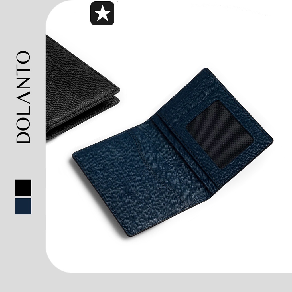 Ví Ngắn Gập Da COSY Da Saffiano Nhập Khẩu Cao Cấp Chống Thấm Nước Nam Nữ DOLANTO
