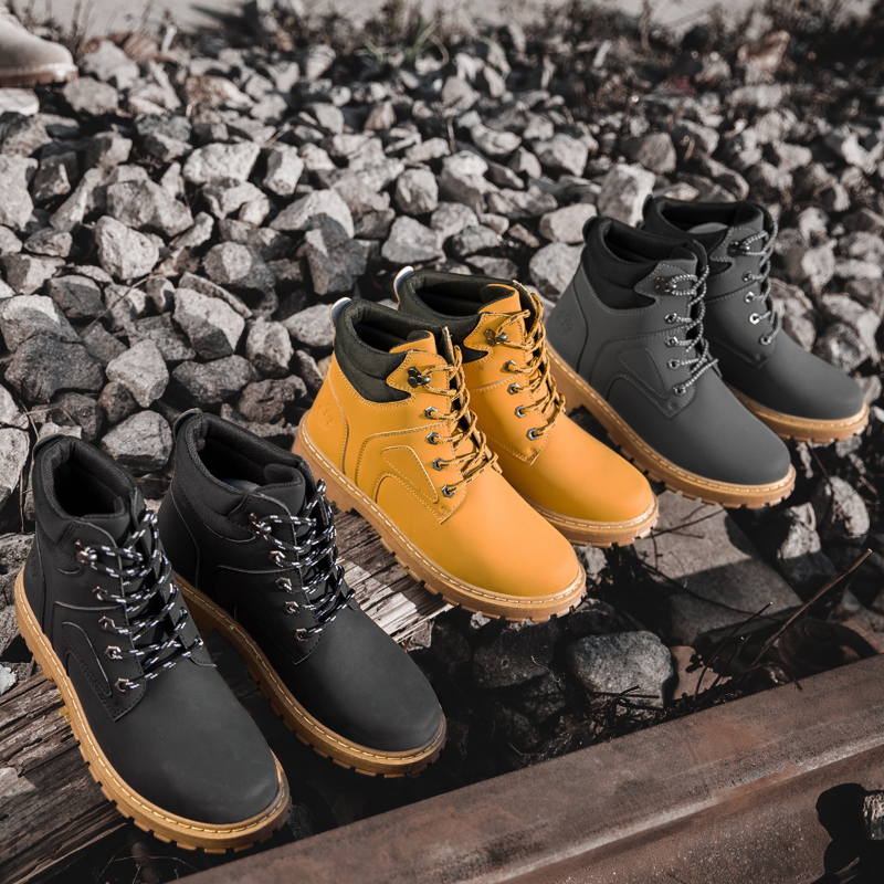 Giày Boot Martin Màu Trơn Mềm Mại Trẻ Trung Cá Hợp Thời Trang Cho Nam