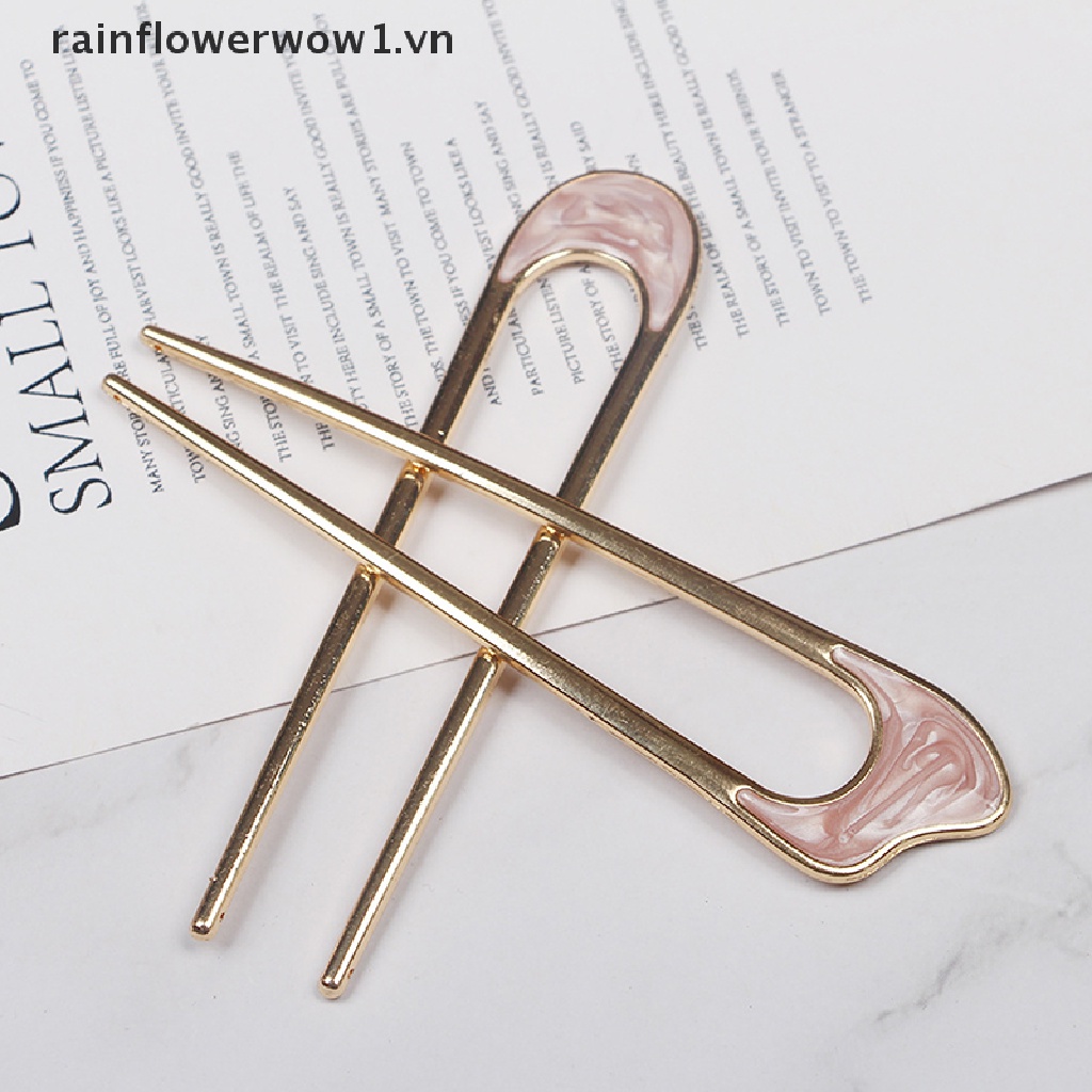 Trâm Cài Tóc Kim Loại Tráng Men Hình Chữ U Thanh Lịch Cho Nữ