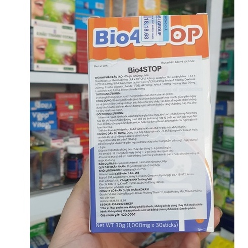 Men vi sinh Bio4STOP - Giúp Bé Tiêu Hóa Tốt, Cân Bằng Hệ Vi Sinh Đường Ruột,Như Tiêu Chảy,Táo Bón