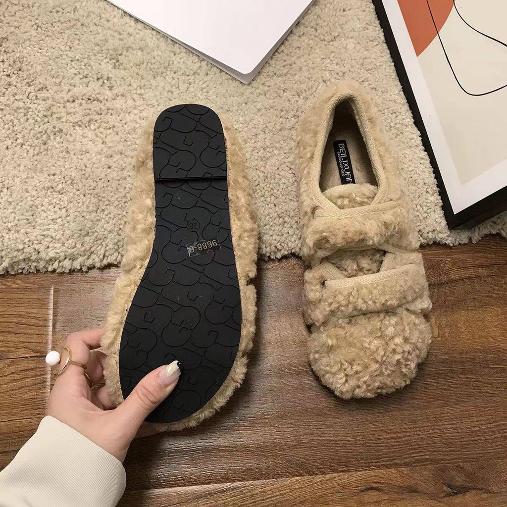 Giày Len Lông Cừu Đế Dày Phong Cách Hàn Quốc