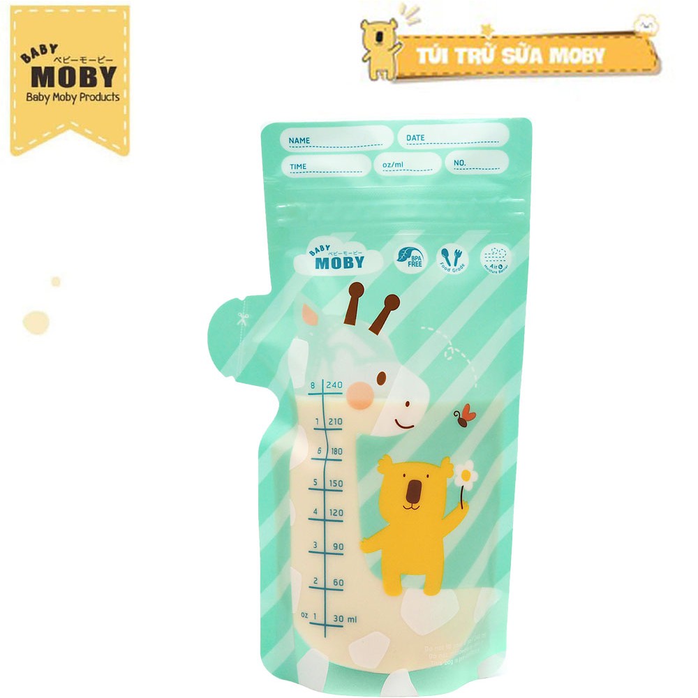 Túi trữ sữa Moby Baby Thái Lan 240ml (1 hộp/24 túi)