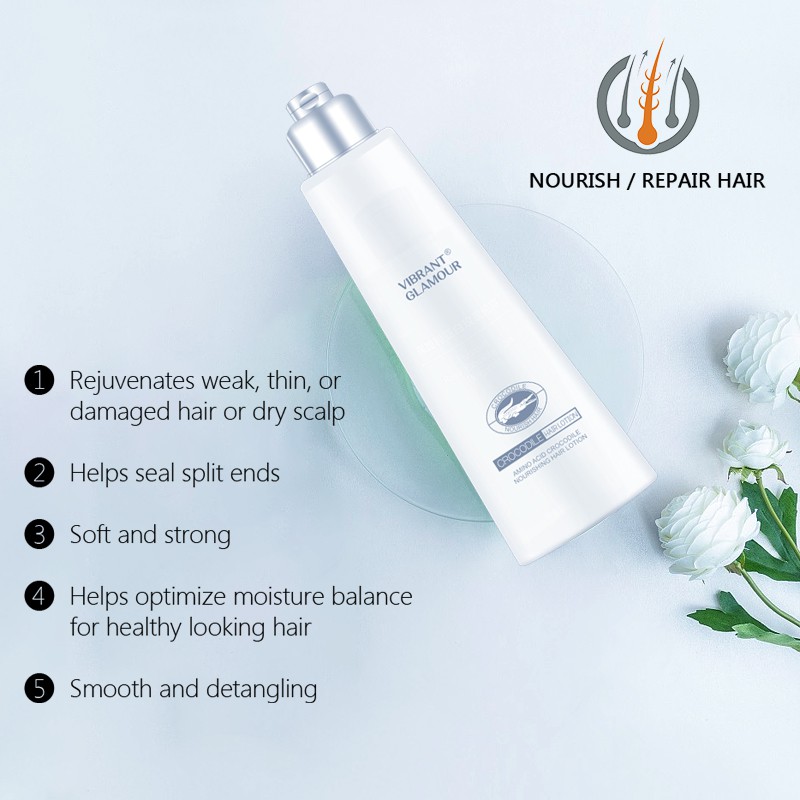 Dầu Xả VIBRANT GLAMOUR Chiết Xuất Axit Hyaluronic Acid Và Cá Sấu Nuôi Dưỡng Giữ Ẩm Làm Mềm Cho Tóc Khô Và Hư Tổn 200ml