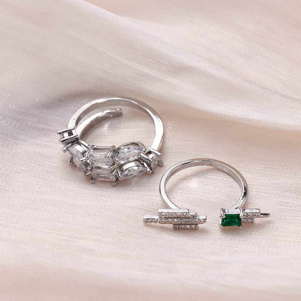 Nhẫn Cưới / Quà Tặng Bạn Bè Cá Tính Độc ĐáoNhẫn Hở Kim Loại Phong Cách Hàn Quốc