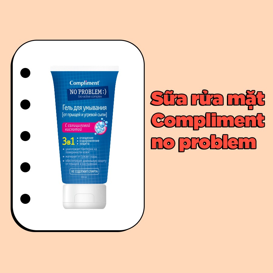 Gel Rửa Mặt Giảm Mụn Compliment No Problem 200ml chính hãng