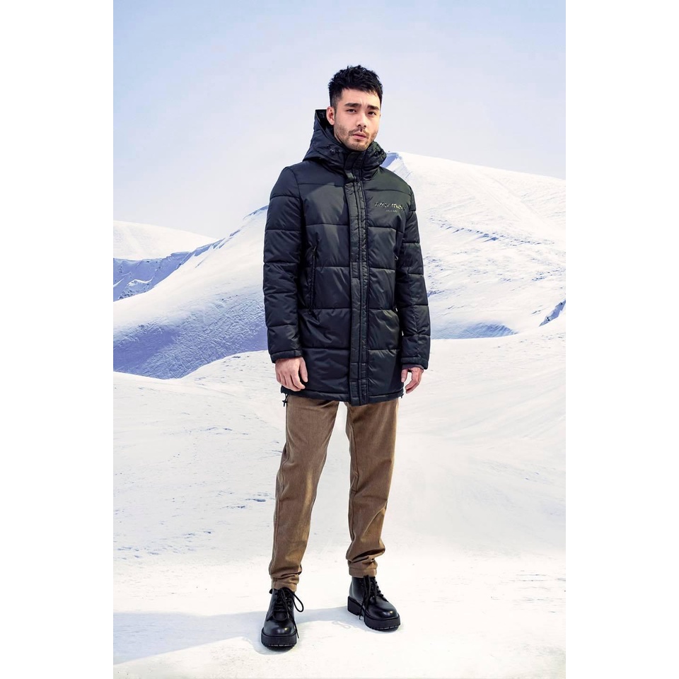 Áo Khoác Amand Puffer Overcoat - Black/Grey