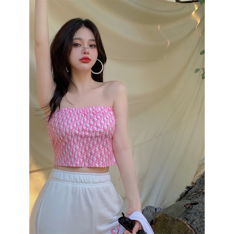 Áo Lửng Hai Dây In Chữ Thời Trang Cho Nữ