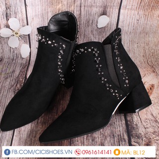 Boots Da Lộn đính đá hàng xuất cực đẹp