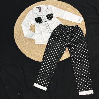 Pizama satin Tay dài quần dài