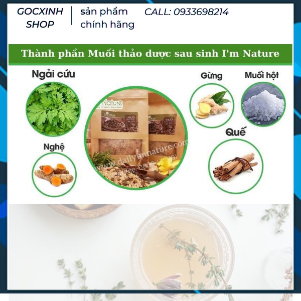 Muối Thảo mộc Giảm Mỡ Bụng Cho Mẹ Sau Sinh I'm Nature 1KG + Tặng Đai Chườm Muối