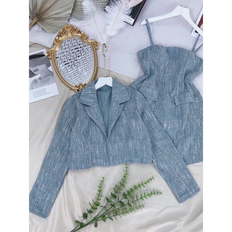 Có sẵn 🧧🧧 Set áo vest + đầm bố Form < 55ky Price 270k 📱 0948627545(Hotline, zalo, imes) 🏡