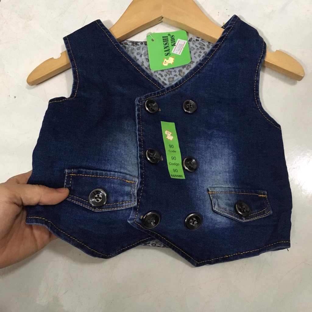 Áo bò gile cá tính cho bé trai/gái 7-17kg