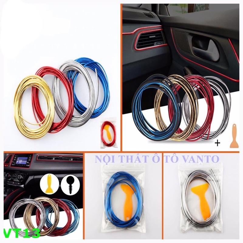Chỉ Nẹp Viền Trang Trí Nội Thất Ô Tô Xe Hơi (cuộn 5m, nhiều màu sắc