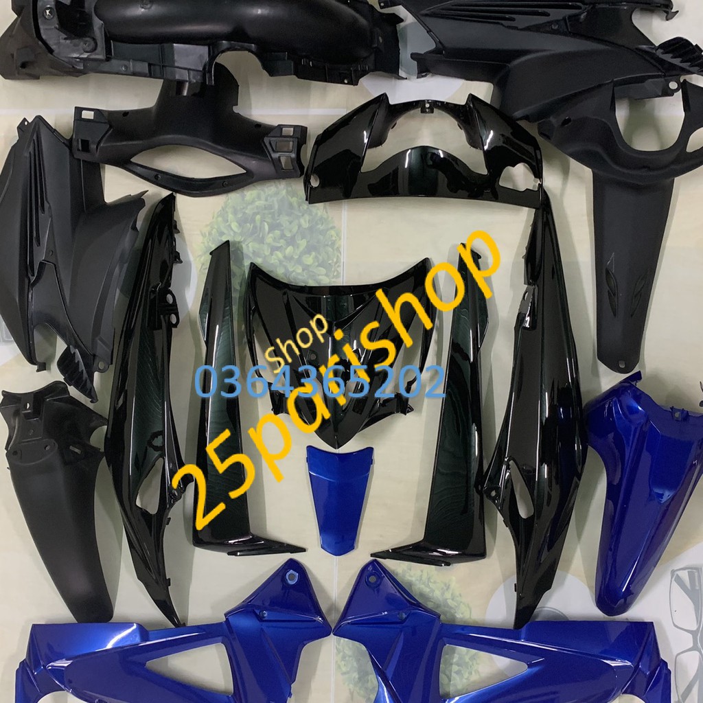 Bộ dàn áo xe wave RSX 100 siêu nhân đời 2008 đến 2009 -Full áo rsx 100 màu xanh-nhựa trắng nguyên sinh loại 1(TẶNG TEM )