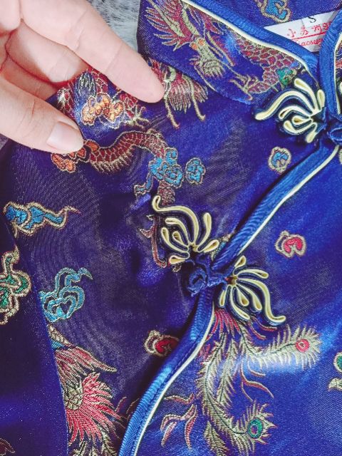 //SỈ BẰNG LẺ // Đầm sườn xám gấm rồng phượng xẻ tà ôm body nữ