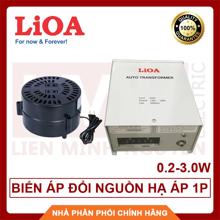 LIOA Biến áp đổi nguồn hạ áp 1 pha 220V ra 100V-120V Lioa 3000VA, Hàng Chất Lượng - BH 12 Tháng