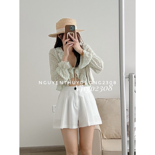 [HÀNG SẴN]ÁO CADIGAN HOA REN CỔ BÈO THẮT DÂY NƠ NGỰC SIÊU ĐIỆU