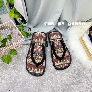 Dép thổ cẩm đỏ quai kẹp đế nhẹ