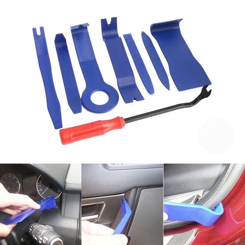 Bộ 8 Dụng Cụ Bằng Nhựa Cứng Dùng Để Tháo Gỡ Bảng Điều Khiển Âm Thanh Xe Hơi