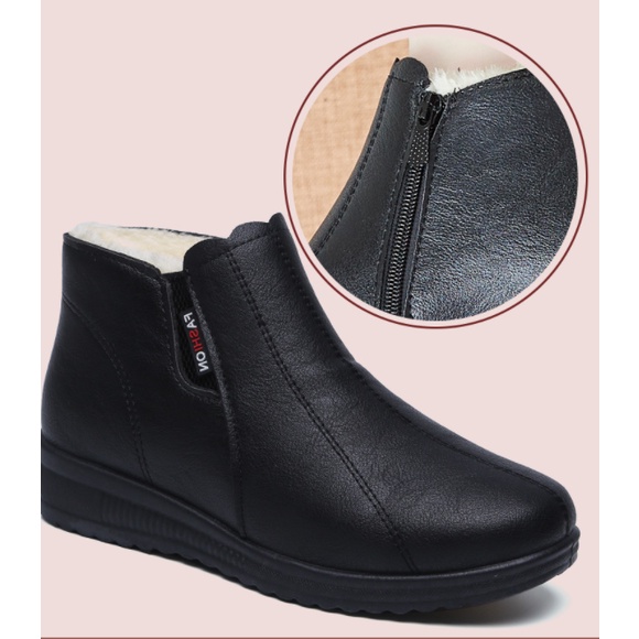 Giày Bốt Nữ Lót Lông Màu Đen / Mã pn54