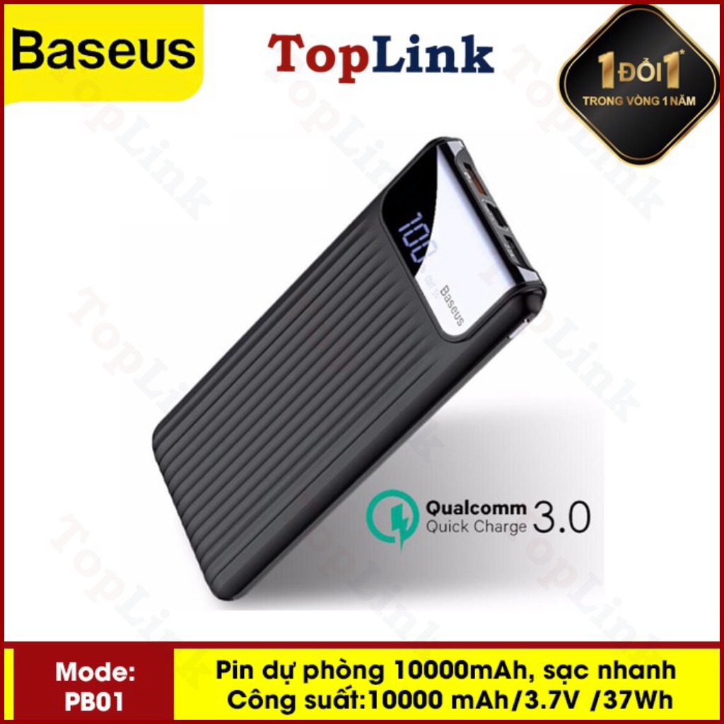 Pin Dự Phòng Cao Cấp ( PB01 ) Dung Lượng 10000mah Công Nghệ Sạc Nhanh Qualcomm QC 3.0 Thiết Kế Đẹp Độc Đáo Có Màn LCD