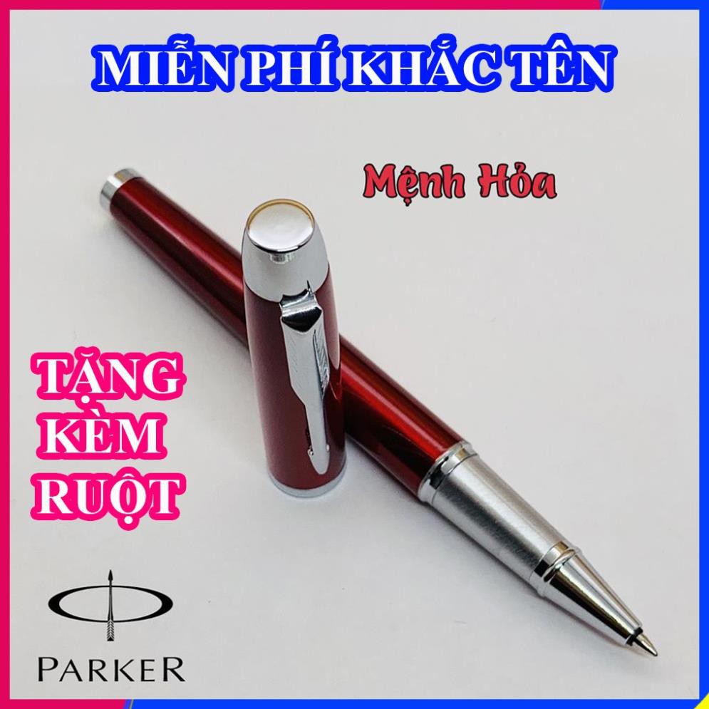 [TẶNG KÈM RUỘT BÚT] Bút ký Parker IM Red cài trắng - Ngòi dạ bi 0.5 mm, mực mịn, đều ở mọi góc nghiêng
