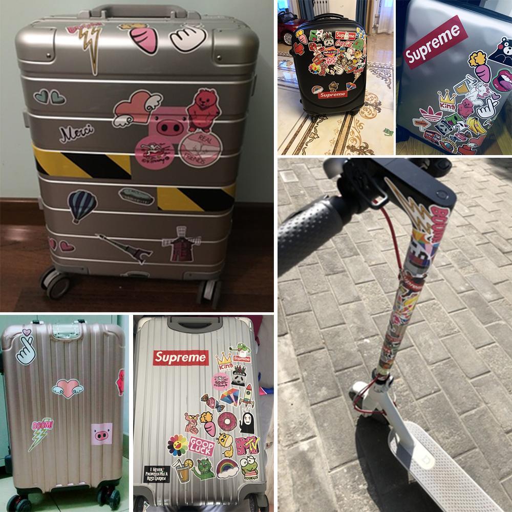 LUOL Set 50 Miếng Dán Hoạt Hình Trang Trí Vali Laptop DIY