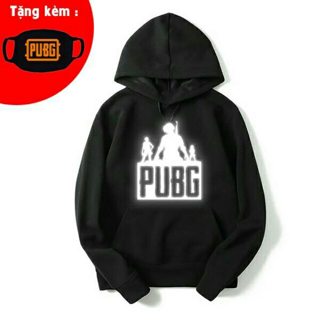 Áo hoodie PUBG phản quang có mũ trùm dáng unisex in theo yêu cầu giá rẻ
