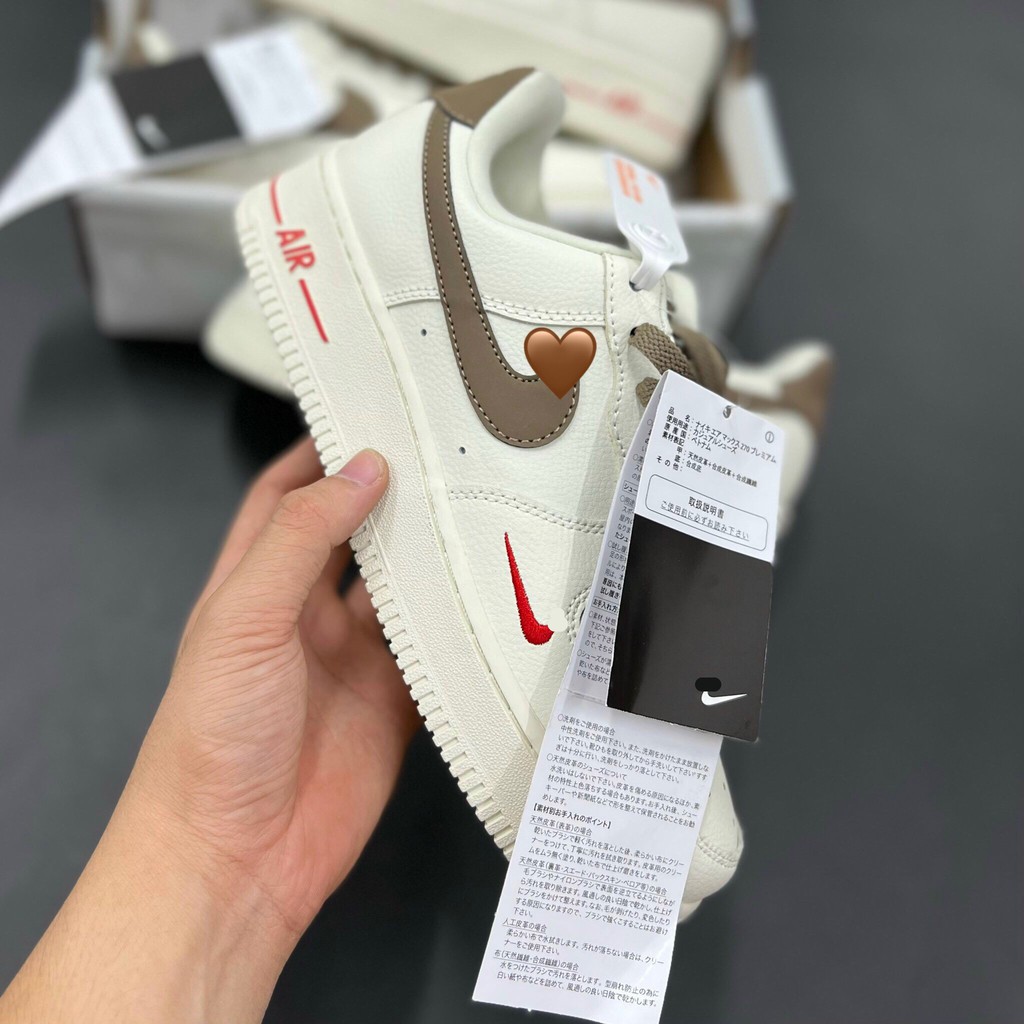 Giày Sneaker AF1 Logo Nâu Giày Thể Thao Nam Nữ Full Phụ Kiện