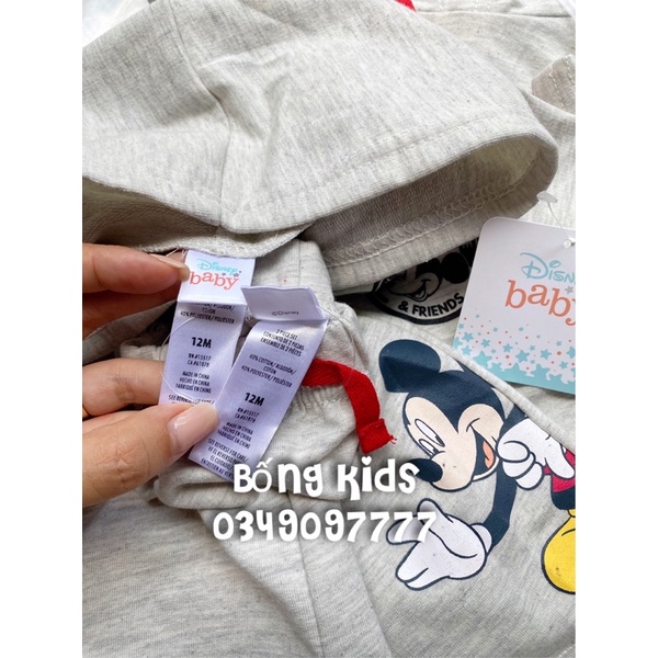 Bộ Hè Hoodie Bé Trai Da Cá Mickey