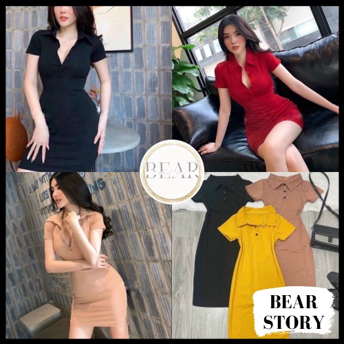 Đầm Polo Nữ Ôm Body Vải Cotton Sang Chảnh Style Hàn Quốc - D0050 | bear.story